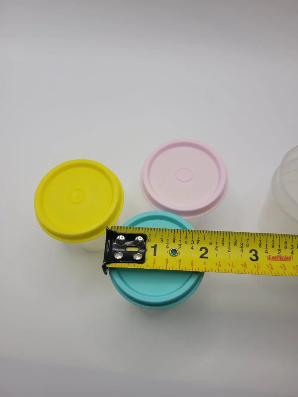 Vtg Tupperware 2oz 5 Midget Mini Containers #101 & 3 Lids Pastel Colors 8pc set